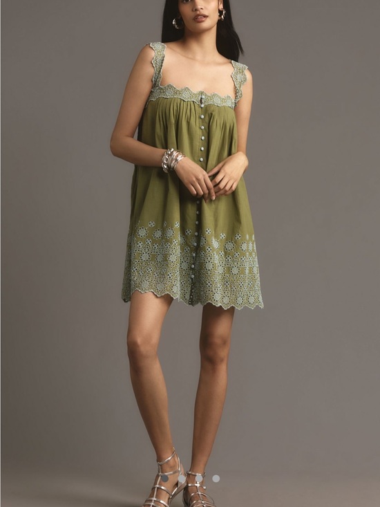 Anthropologie Dresses & Skirts - NWT By Anthropologie Square-Neck
Embroidered Babydoll Mini Dress